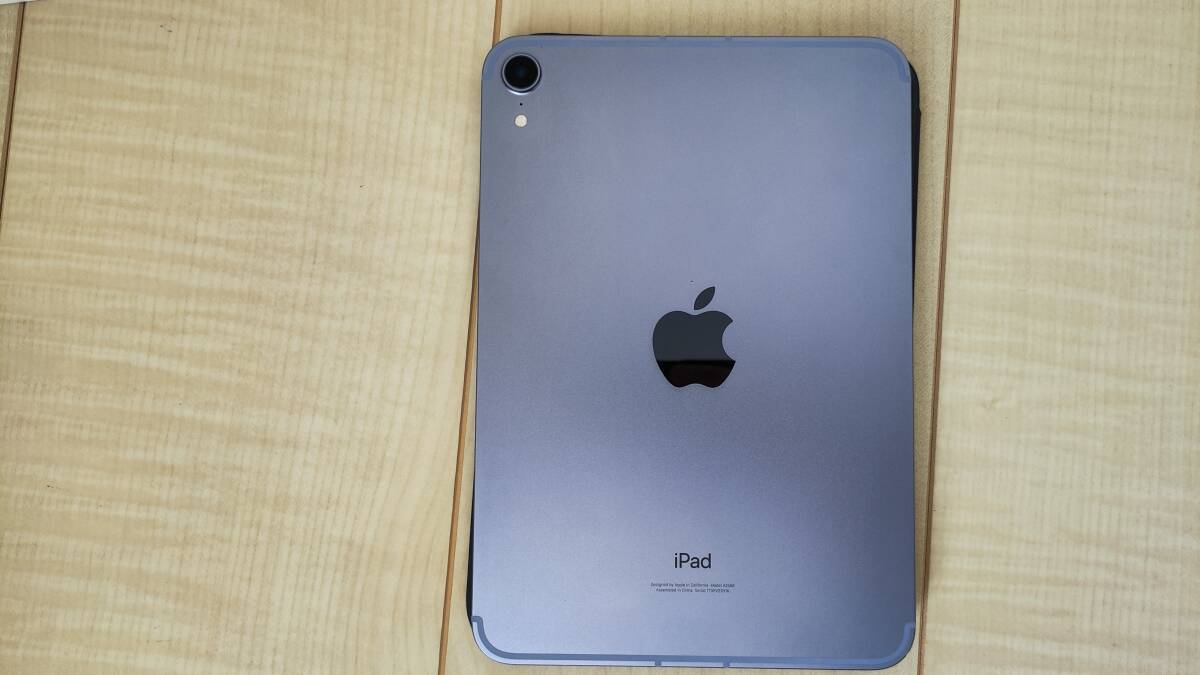 中古良品 iPad mini 6 64GB SIMフリー パープル 元箱、カバー、ペン付 