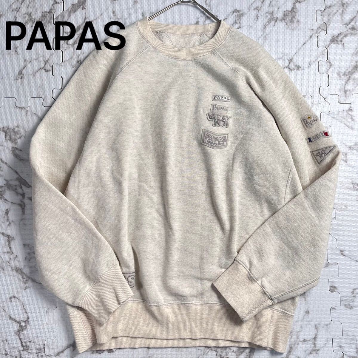 L相当 48 PAPAS パパス 唯一無二のデザイン スウェット スエット 