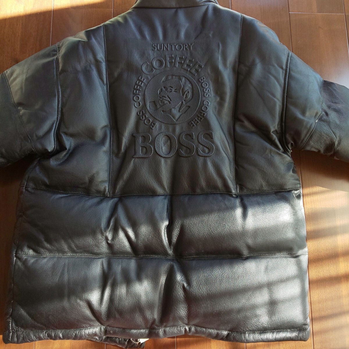 コ*ト様 希少 非売品 BOSS ボスジャン 袖豚革 スタジャン LL ネイビー