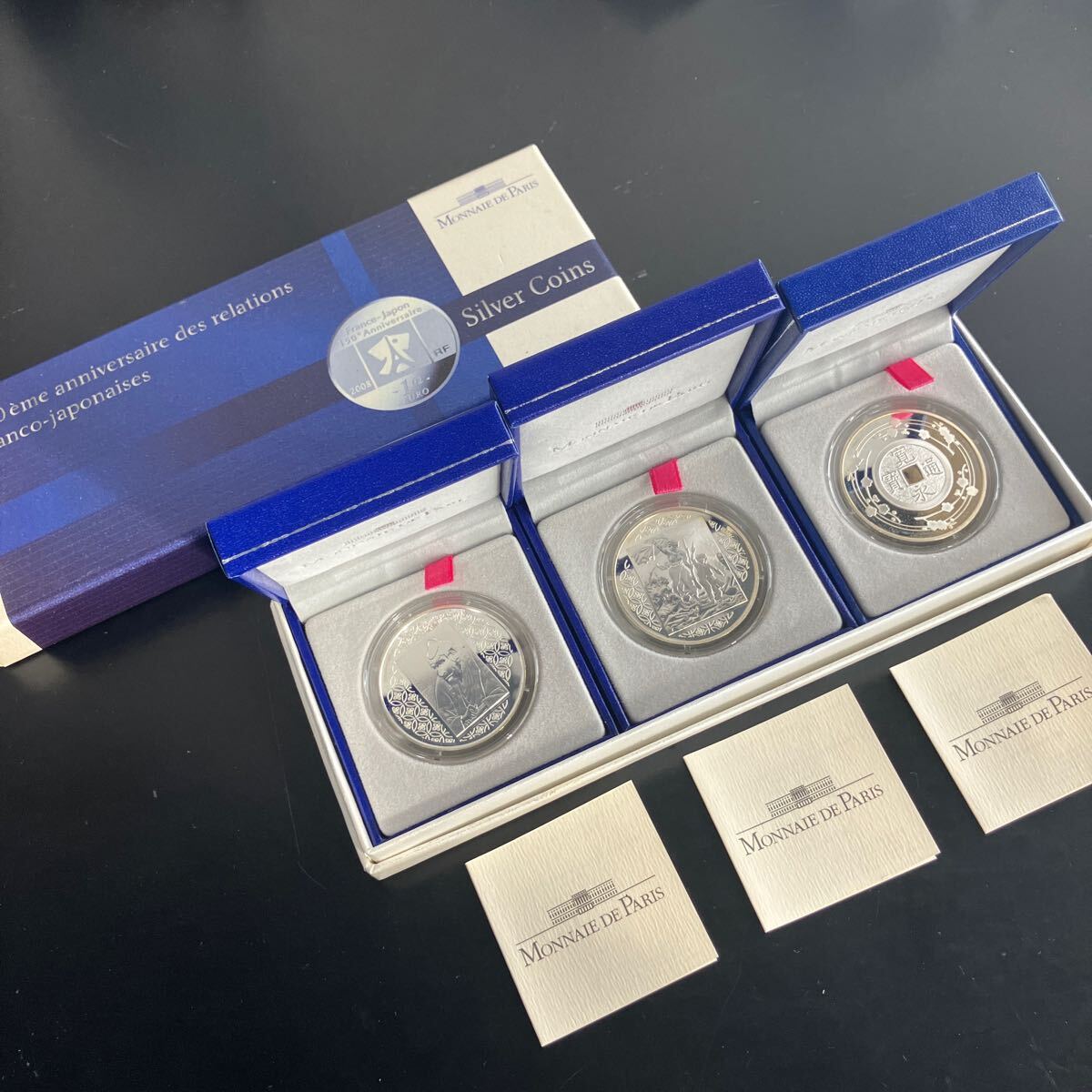 MONNAIE DE PARIS モネドパリ 日仏交流150周年記念コイン 1 1/2 銀貨 3