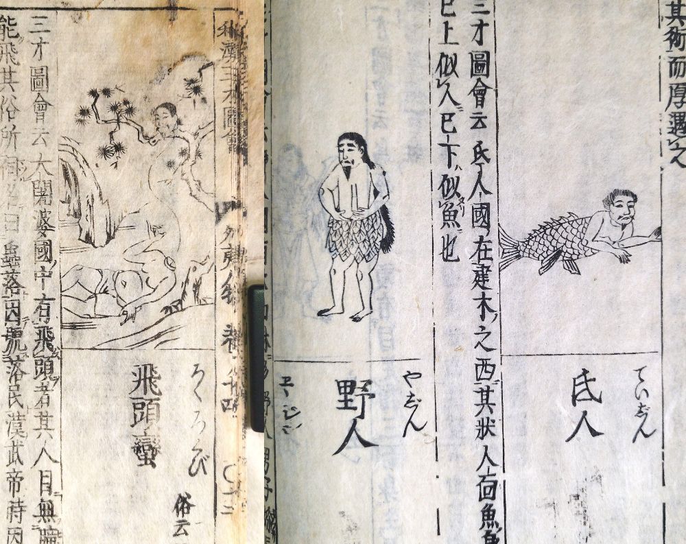 Y438 妖怪 化け物 絵入 和漢三才図会 14 外夷人物 風俗 百科事典 漢籍