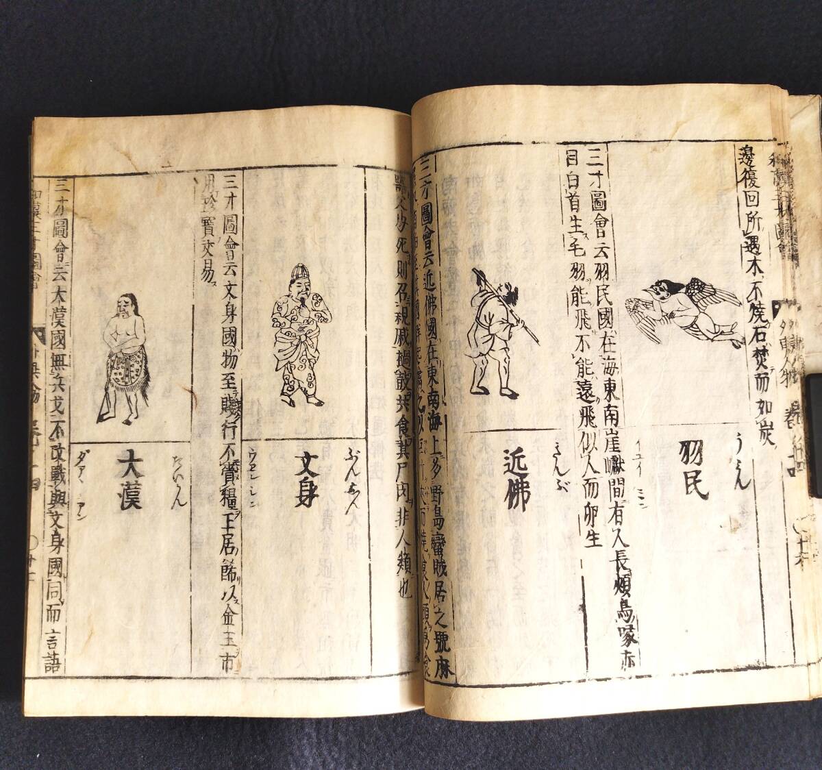 Y438 妖怪 化け物 絵入 和漢三才図会 14 外夷人物 風俗 百科事典 漢籍