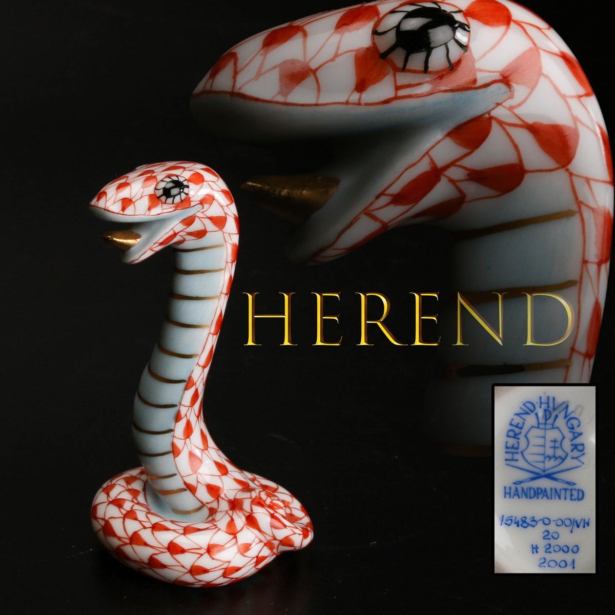 定番人気，大得価 HEREND ヘレンド へび 干支 置物 本物保証(ヘレンド)｜売買されたオークション情報、yahooの商品情報をアーカイブ公開 - オークファン ヘレンド