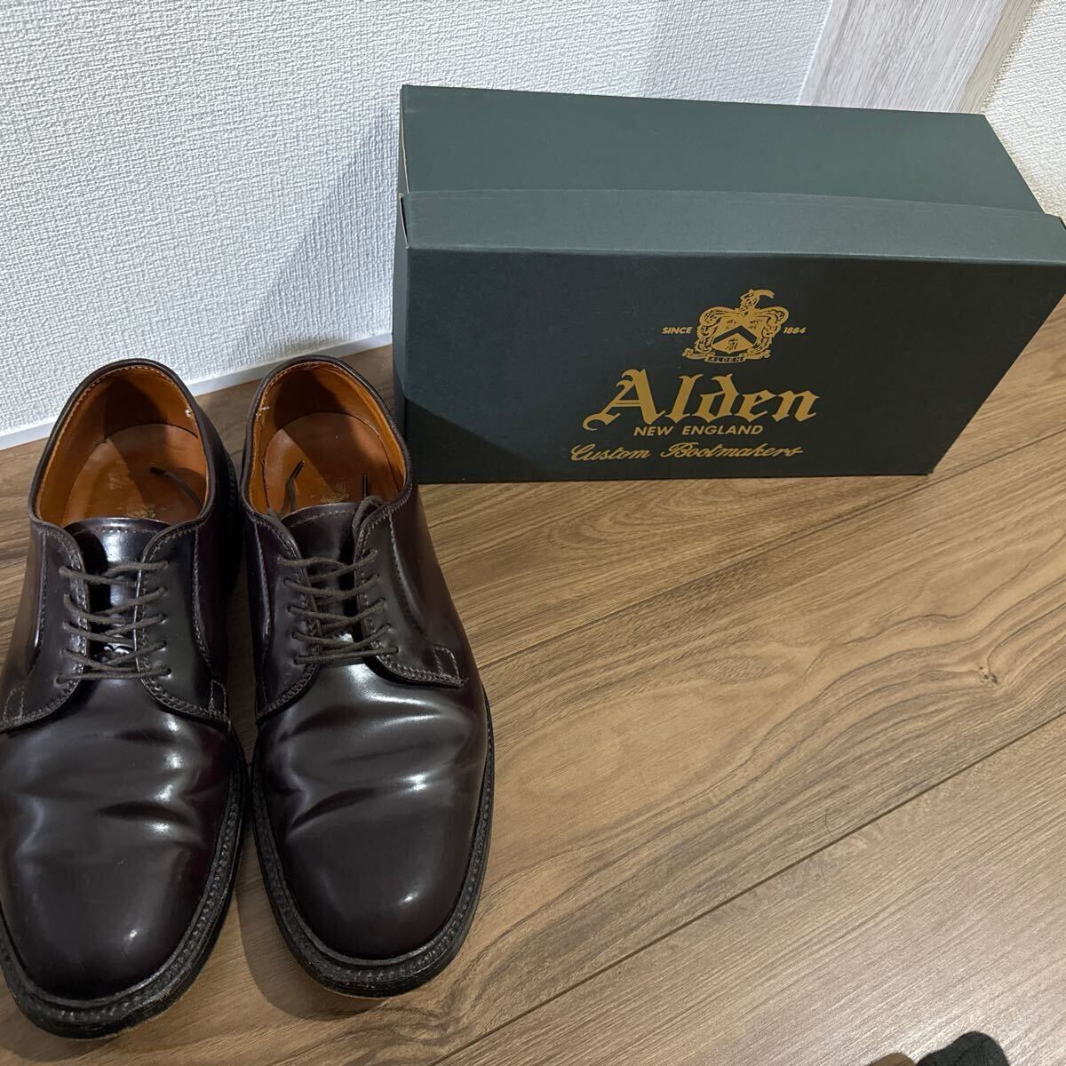 極美品】 ALDEN 990 ShellCordovan サイズ8.5Dバリーラスト プレーン 