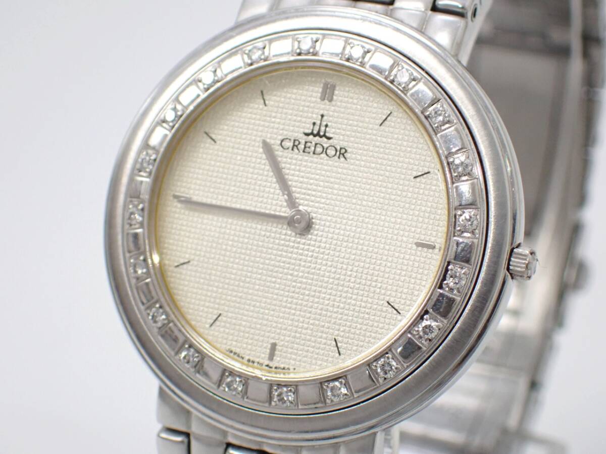 稼動品 1円 SEIKO セイコー QZ メンズ腕時計 CREDOR クレドール 18KT