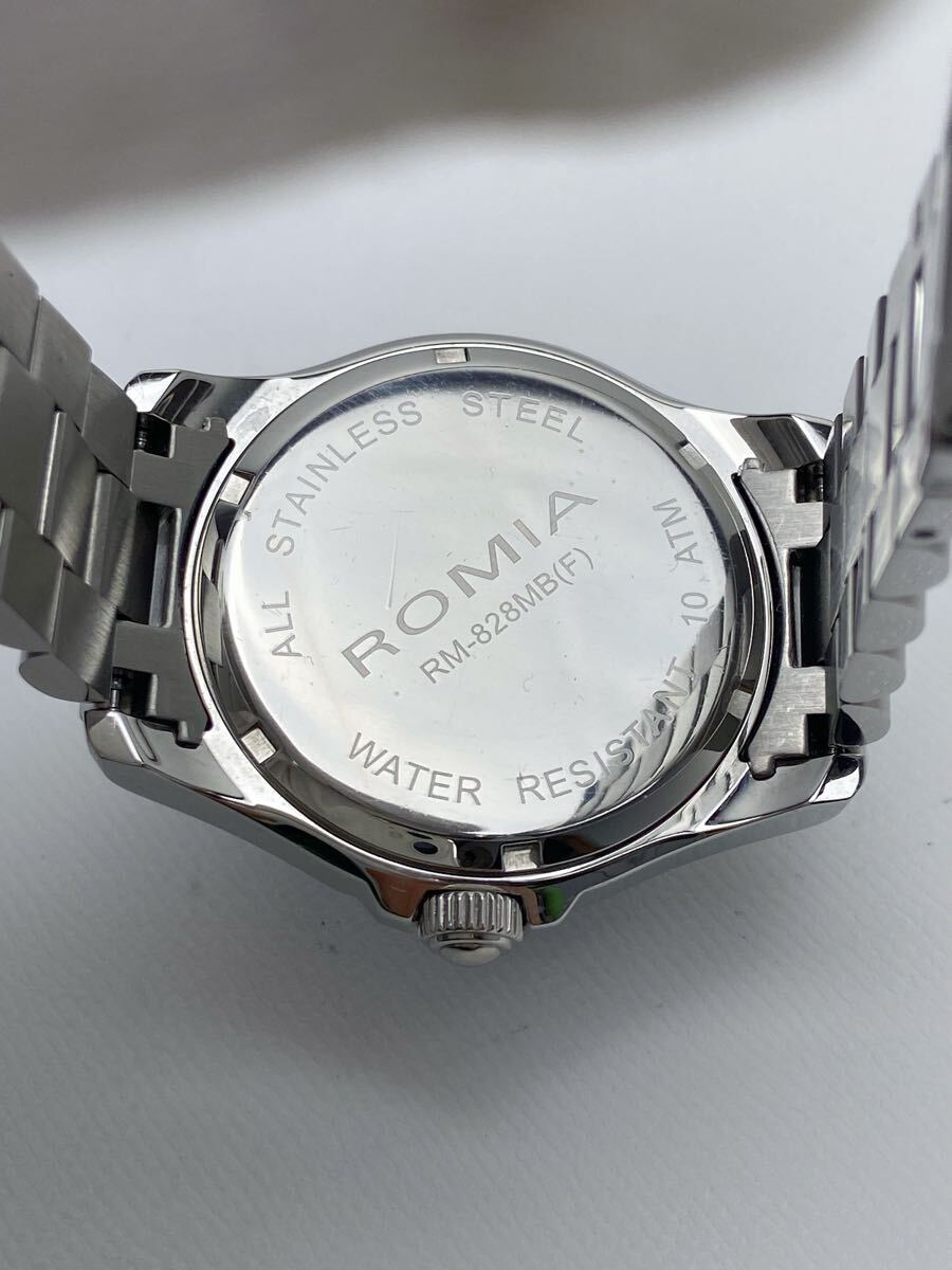 C132 極美品 ROMIA ロミア ソーラー 腕時計 RM-828MB ネイビー文字盤 メンズ _10