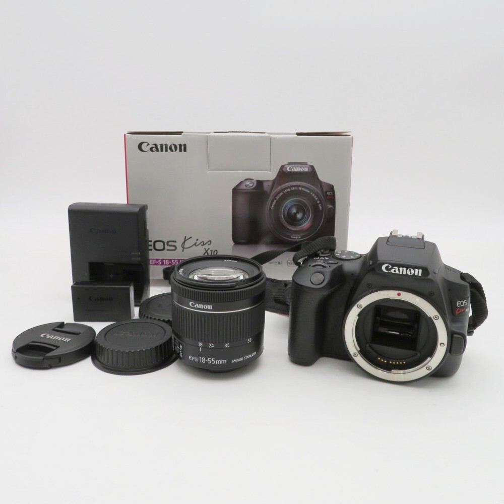 1円〜 Canon キヤノン EOS Kiss X10 デジタル一眼レフカメラ EF-S 18-55mm 1:4-5.6 箱付 動作不良有り ジャンク品 y37-3424012【Y商品】_1