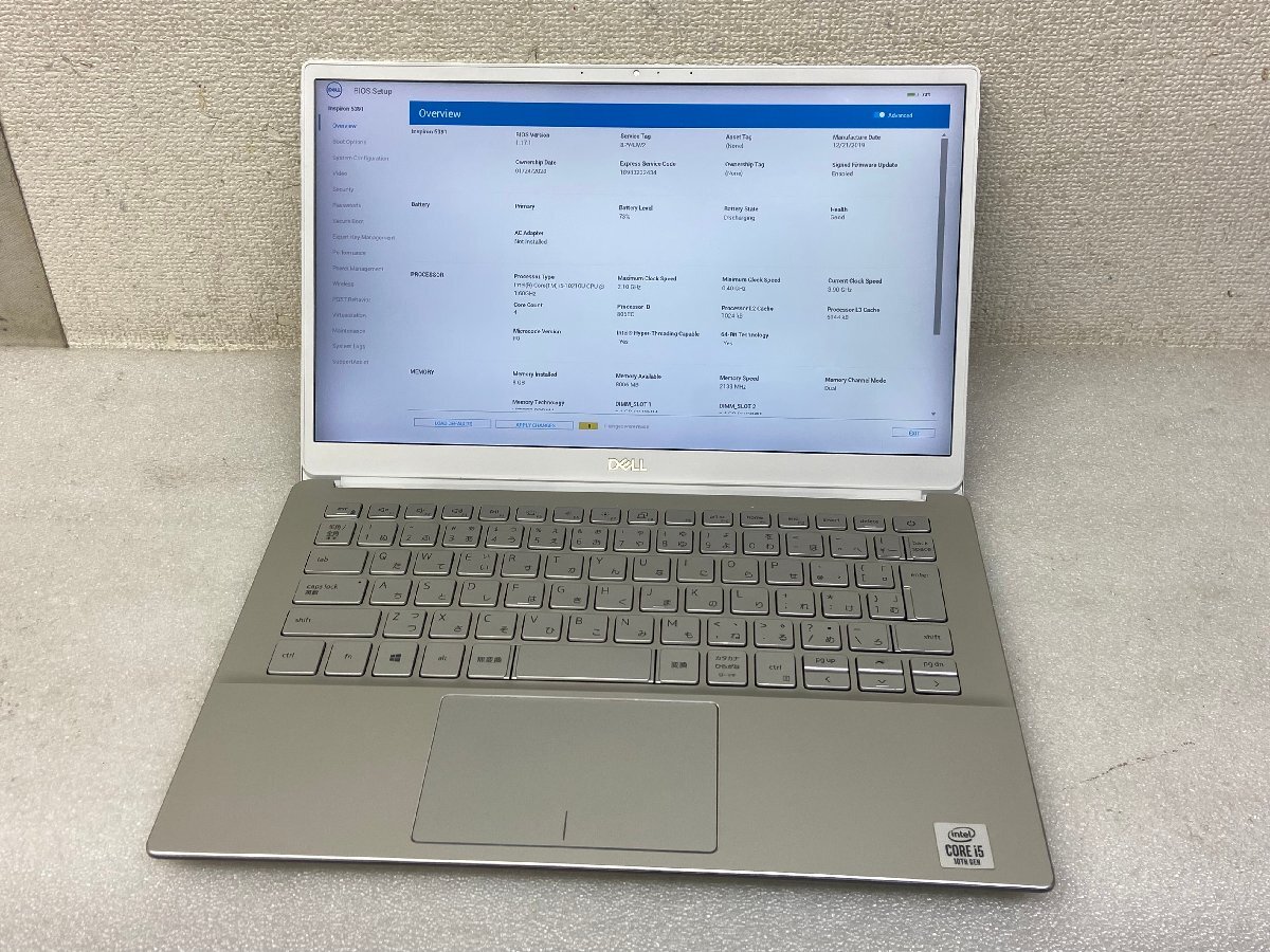 dell inspiron 5391 i5 10th gen i5-10210U メモリ8GB デル ノート