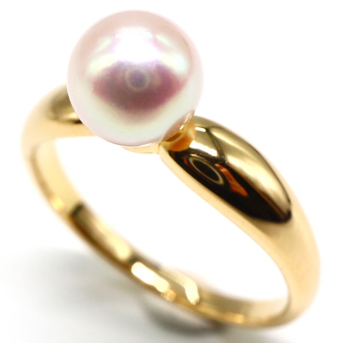 1円〜!!美品!!テリ抜群!!TASAKI(田崎真珠)▲K18 アコヤ本真珠リング▲F 約3.2g 約11.5号 パール pearl ring 指輪 EC1/EC6 C583_2