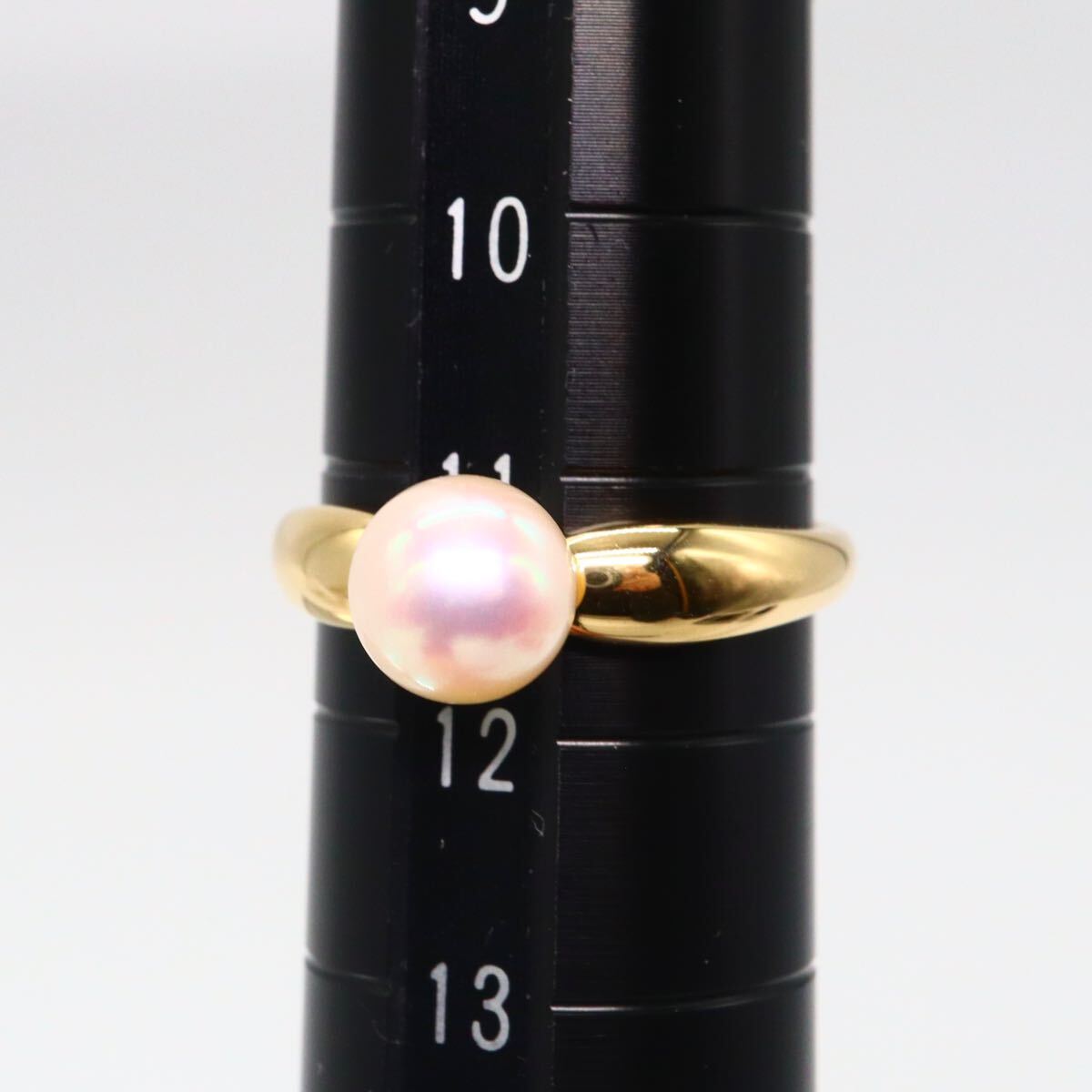 1円〜!!美品!!テリ抜群!!TASAKI(田崎真珠)▲K18 アコヤ本真珠リング▲F 約3.2g 約11.5号 パール pearl ring 指輪 EC1/EC6 C583_6