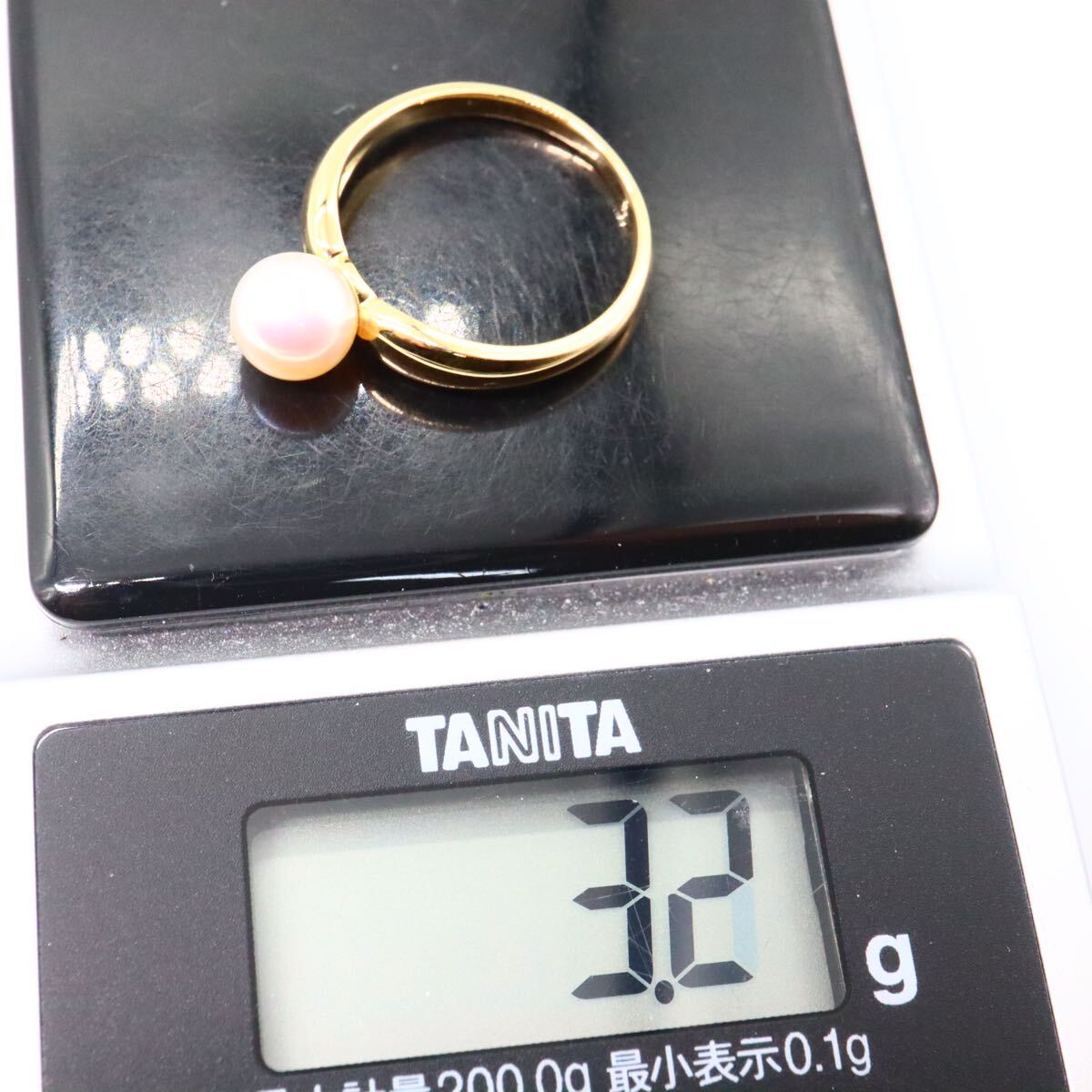 1円〜!!美品!!テリ抜群!!TASAKI(田崎真珠)▲K18 アコヤ本真珠リング▲F 約3.2g 約11.5号 パール pearl ring 指輪 EC1/EC6 C583_7