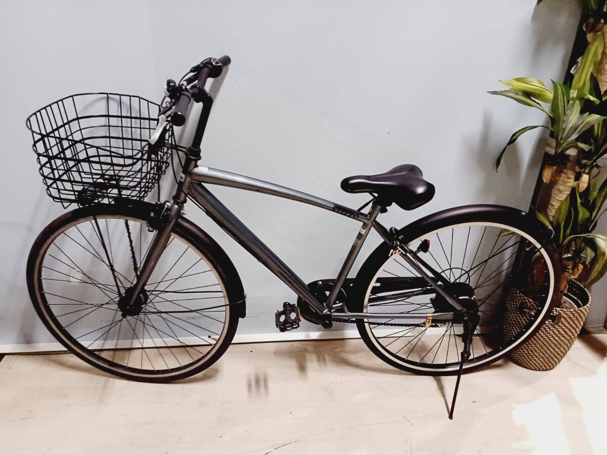17118-03★美品★STITTO/スティット カゴ付き クロスバイク 27インチ 自転車 通勤/通学★_1