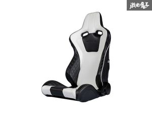 Δ グッドガン GoodGun 車検対応 セミバケットシート セミバケ ホワイト×ブラック 白 黒