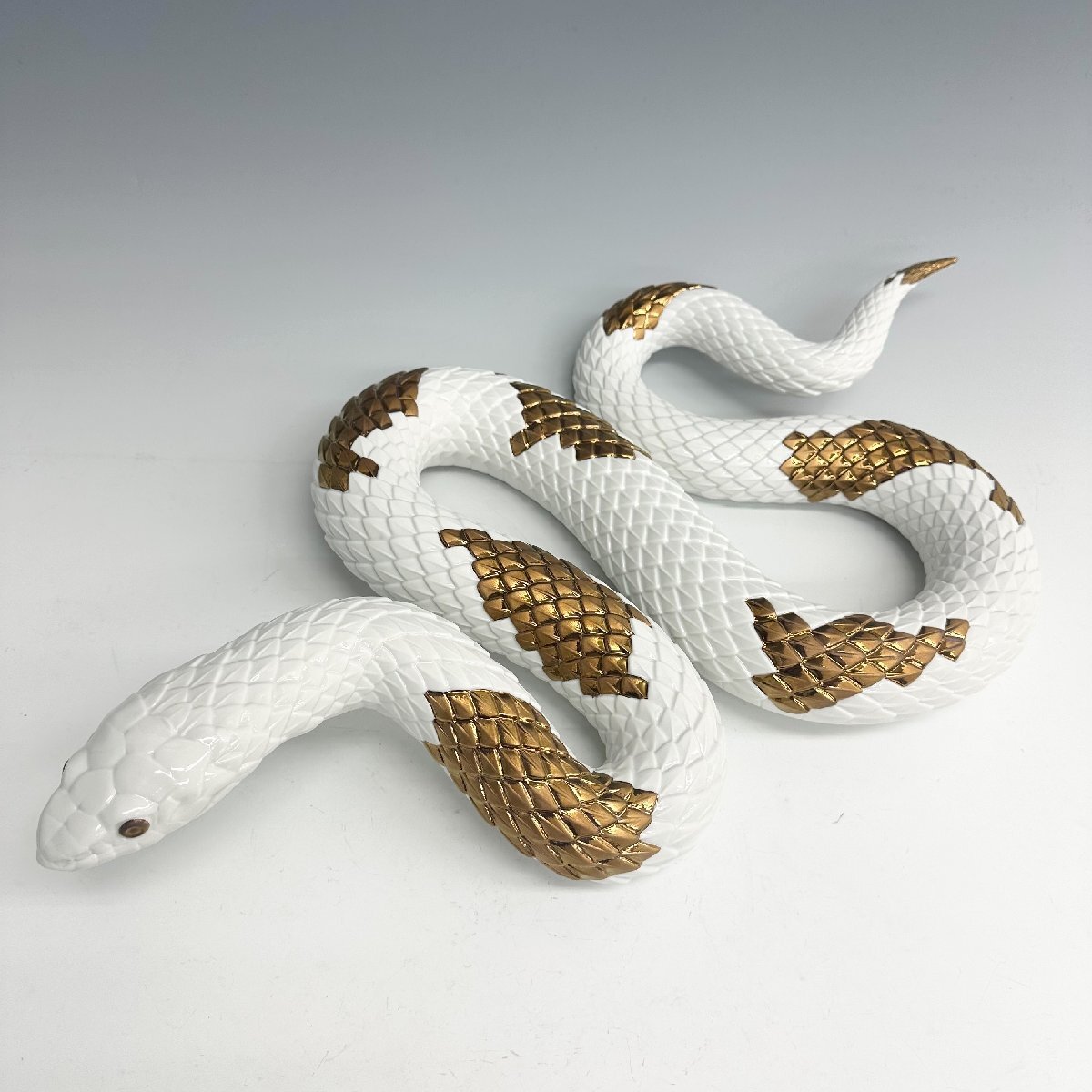 N リヤドロ LLADRO 大型 ヘビ Snake フィギュリン 置物 幅約62.0