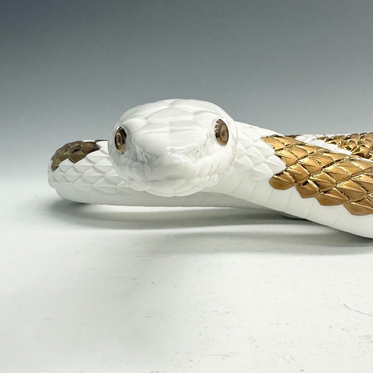 N リヤドロ LLADRO 大型 ヘビ Snake フィギュリン 置物 幅約62.0