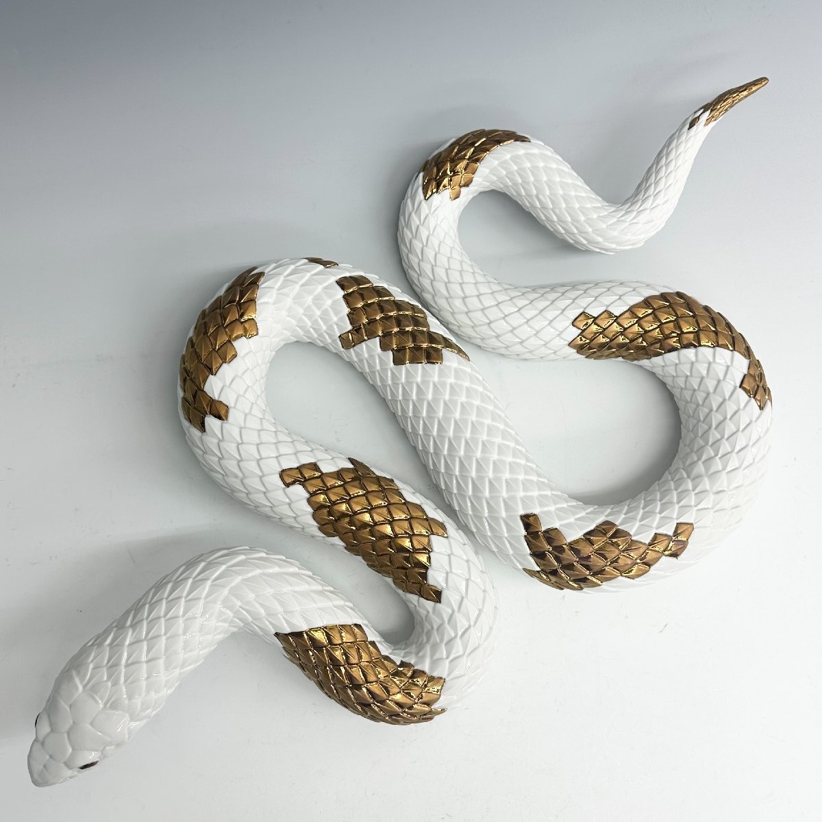 N リヤドロ LLADRO 大型 ヘビ Snake フィギュリン 置物 幅約62.0