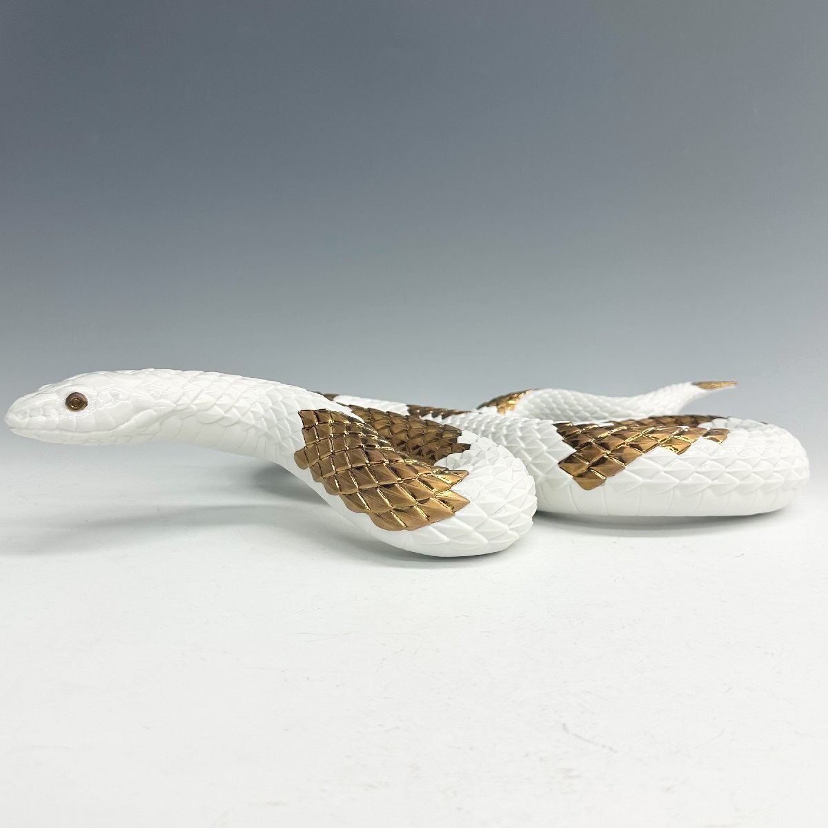N リヤドロ LLADRO 大型 ヘビ Snake フィギュリン 置物 幅約62.0