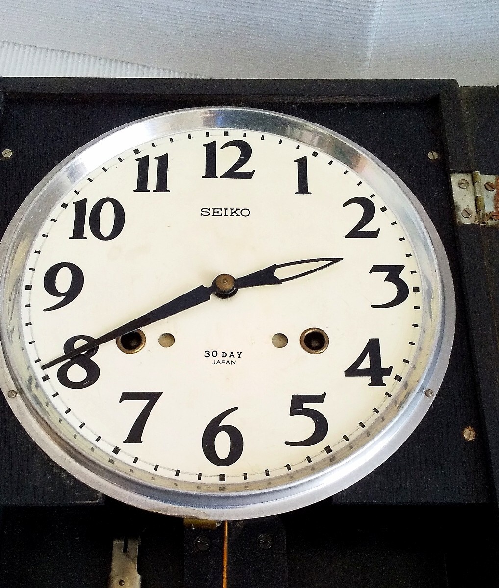 内部画像有 稼働品 SEIKO セイコー ゼンマイ式 振り子時計 柱時計
