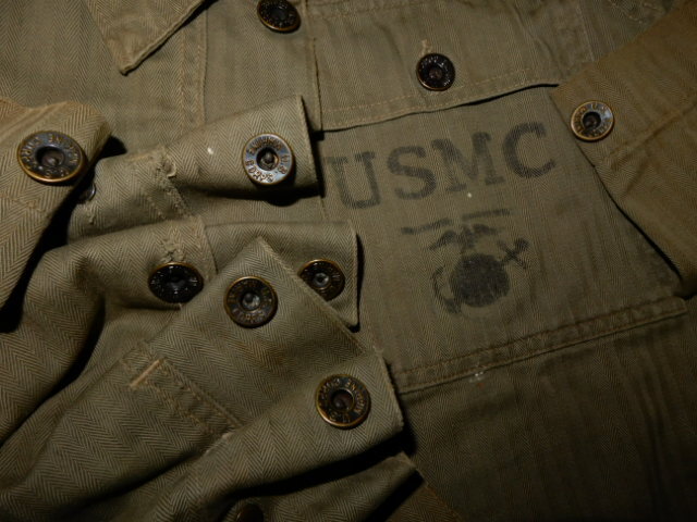 希少 WW2 40's USMC P-44 HBT JACKET ビンテージ オリジナル ( LEVIS 506XX 大戦 501XX 米軍 50s 60s ARMY モンキーパンツ P-41 US NAVY 0s_1