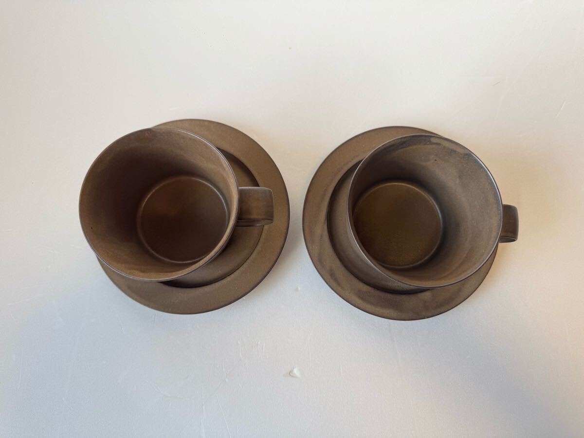 美品格安！イイホシユミコ×ジャーナルスタンダードコラボc&sブラウン茶色×2客セット カップソーサー皿プレート_2