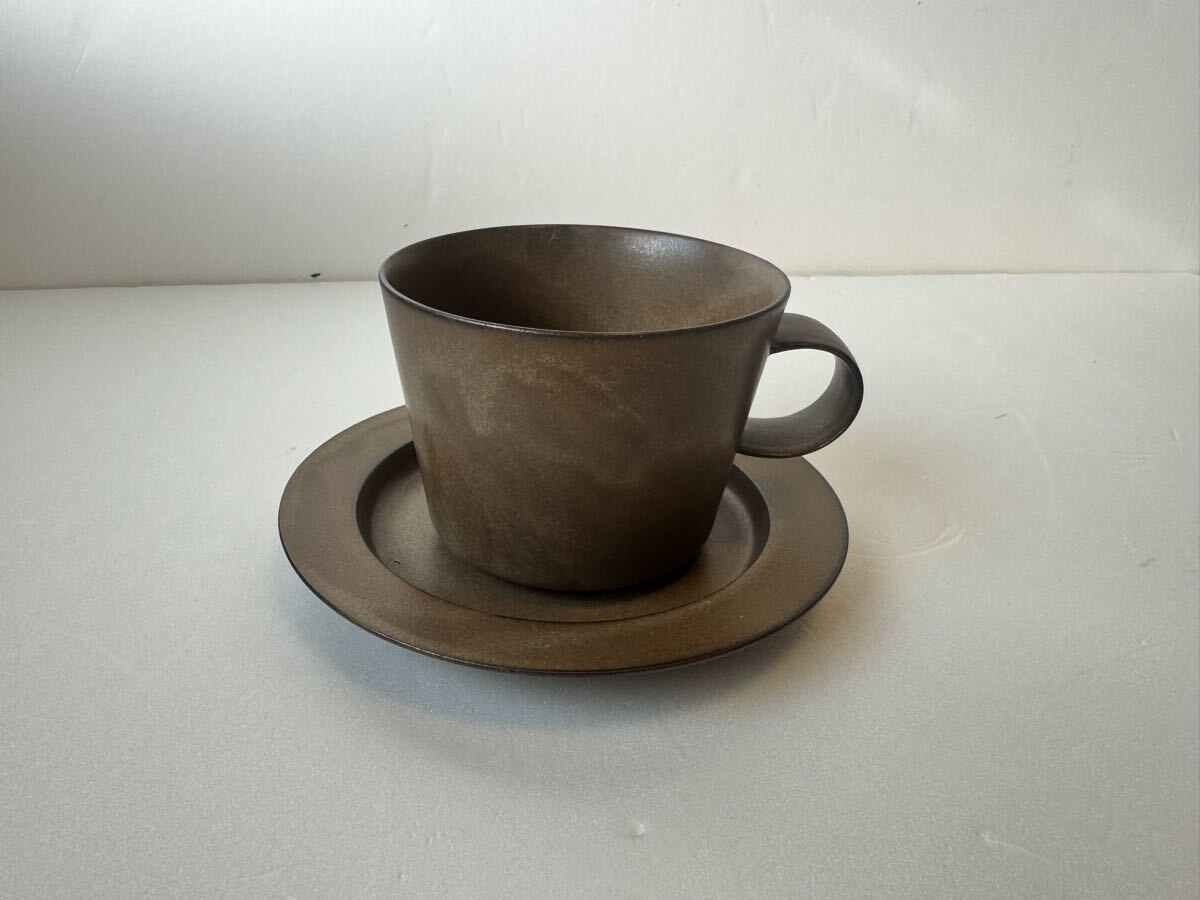 美品格安！イイホシユミコ×ジャーナルスタンダードコラボc&sブラウン茶色×2客セット カップソーサー皿プレート_3