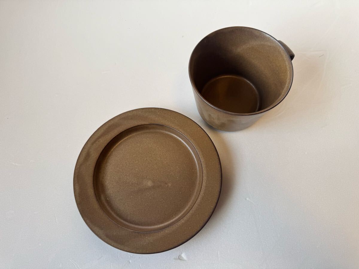 美品格安！イイホシユミコ×ジャーナルスタンダードコラボc&sブラウン茶色×2客セット カップソーサー皿プレート_4