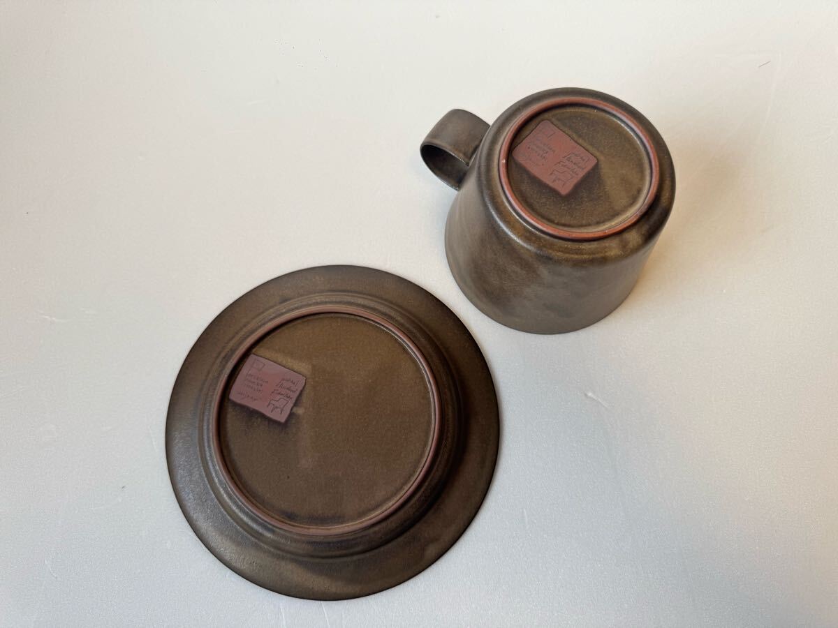 美品格安！イイホシユミコ×ジャーナルスタンダードコラボc&sブラウン茶色×2客セット カップソーサー皿プレート_9