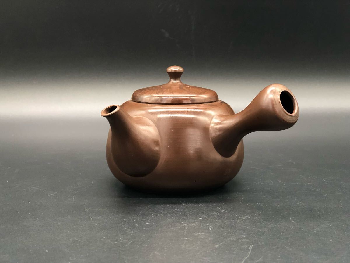 常滑焼　沢田昭邨　茶道具　急須　1597 煎茶道具 常滑焼 沢田昭邨 窯変 藻掛 谷川白道刻 急須 朱泥 茶注 山水