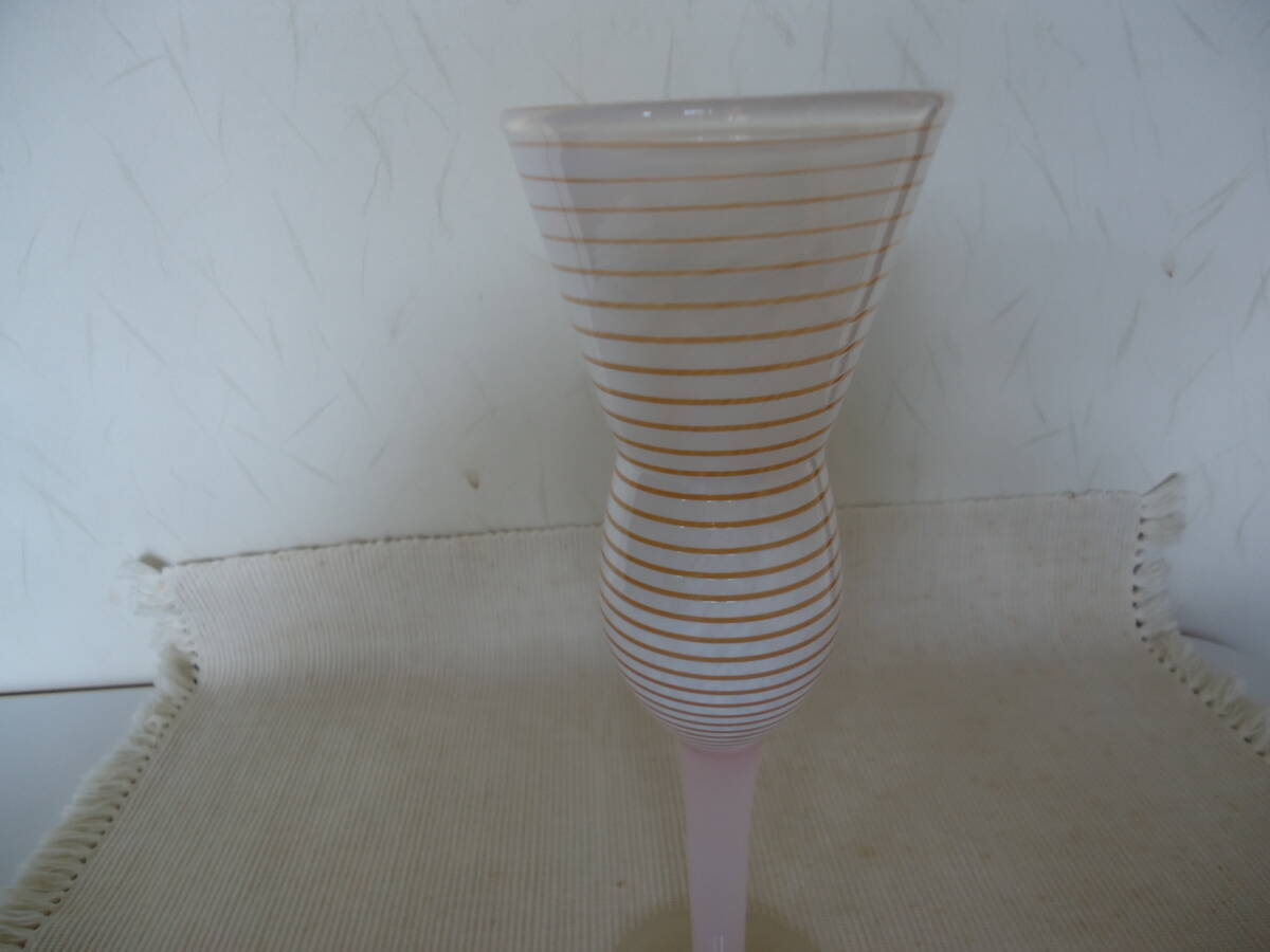 訳あり　コスタボダ　99721　ワイングラス風 ピンクストライプのオブジェ_5