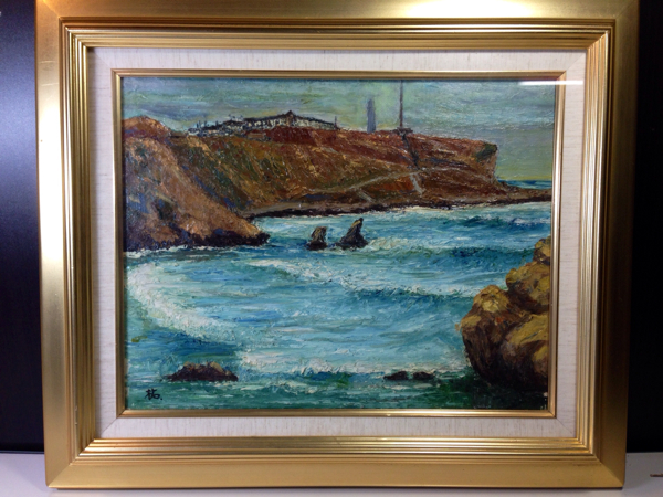 油彩画 佐々木祐誠作 犬吠崎 F6号 昭和61年 風景画 額装 自然 風景画 売買されたオークション情報 Yahooの商品情報をアーカイブ公開 オークファン Aucfan Com