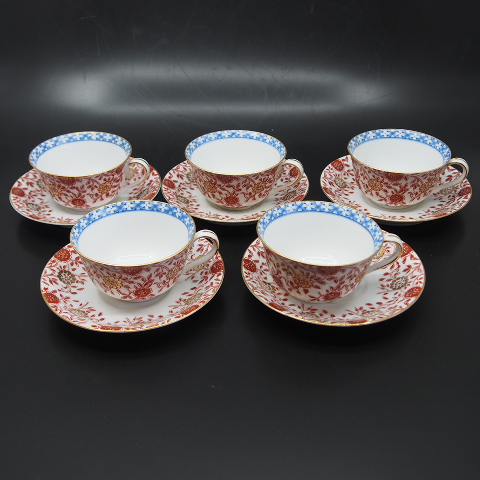 日本陶器 Noritake オールド ノリタケ 花唐草文 赤絵 金彩 カップ