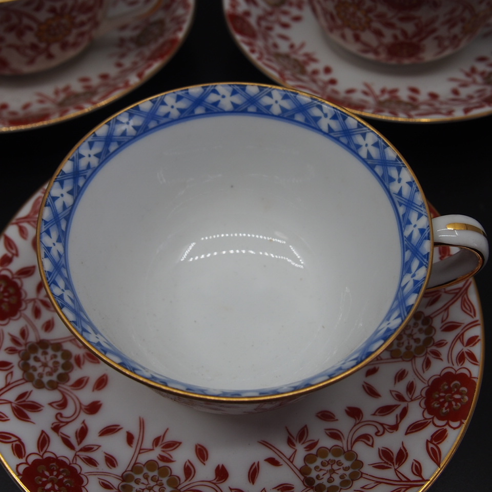 日本陶器 Noritake オールド ノリタケ 花唐草文 赤絵 金彩 カップ