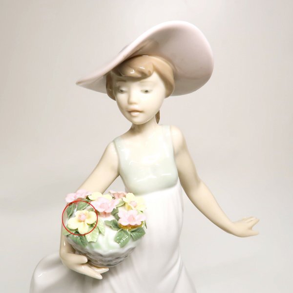 1円～】LLADRO リヤドロ 春の花かご 5790 フィギュリン ※難あり(花びら