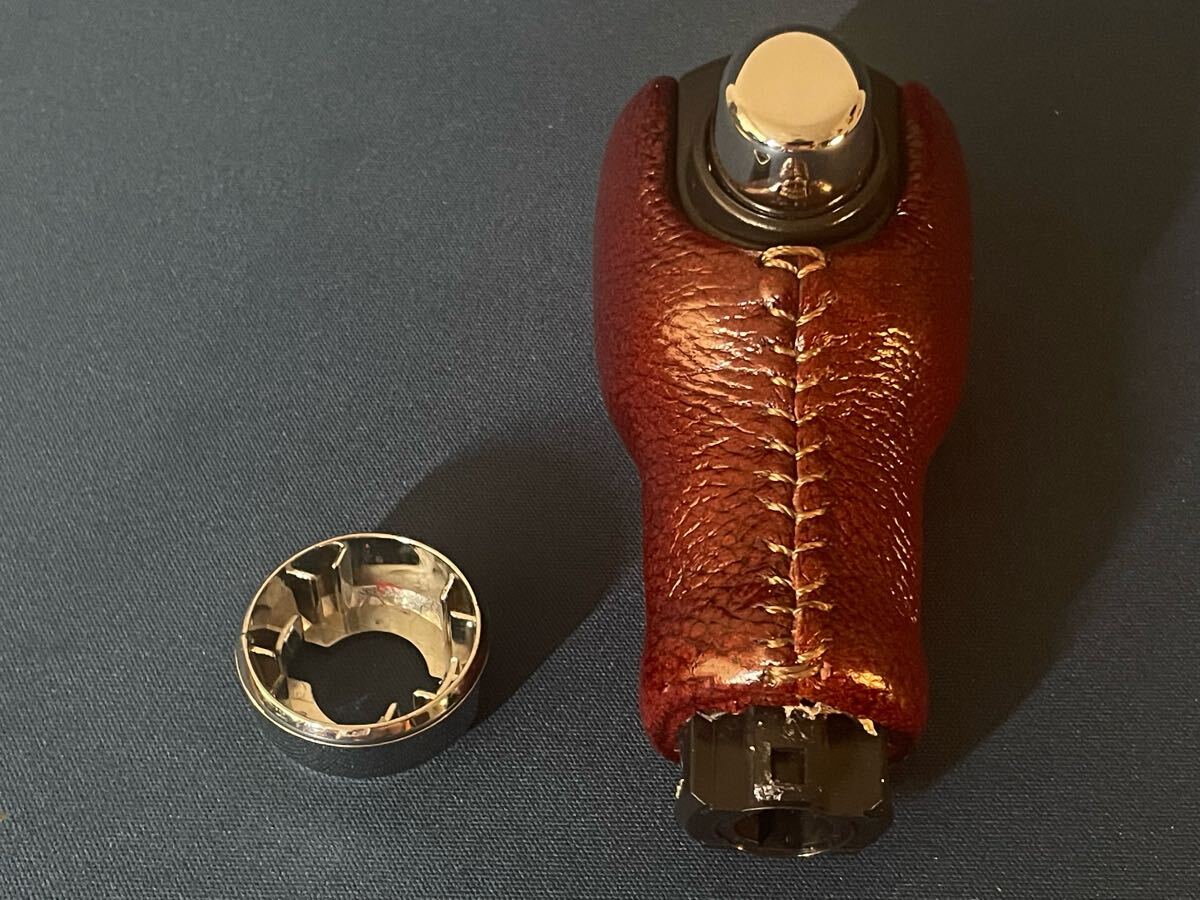 【本革】デリカD:5 純正シフトノブ本革貼り替え品（ブラウン）_7