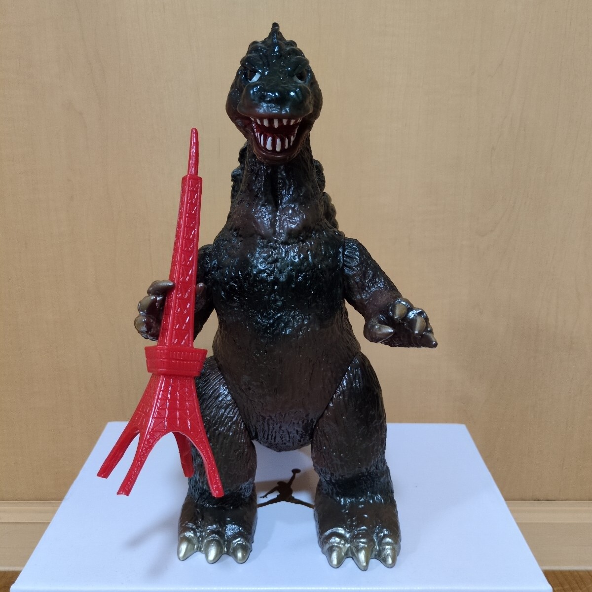 開封品 ブルマァク ジャイアントゴジラ 茶色 深緑 東京タワー付 ソフビ