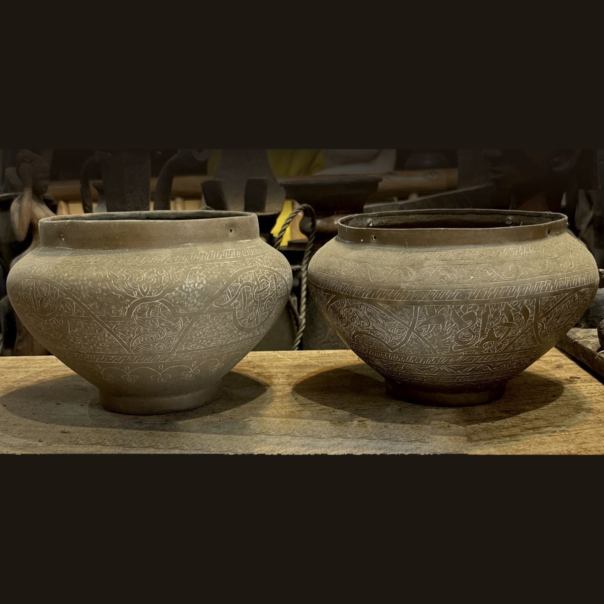 中東 鉢 2点セット」 エジプト イスラム アンティーク プランター 鉢
