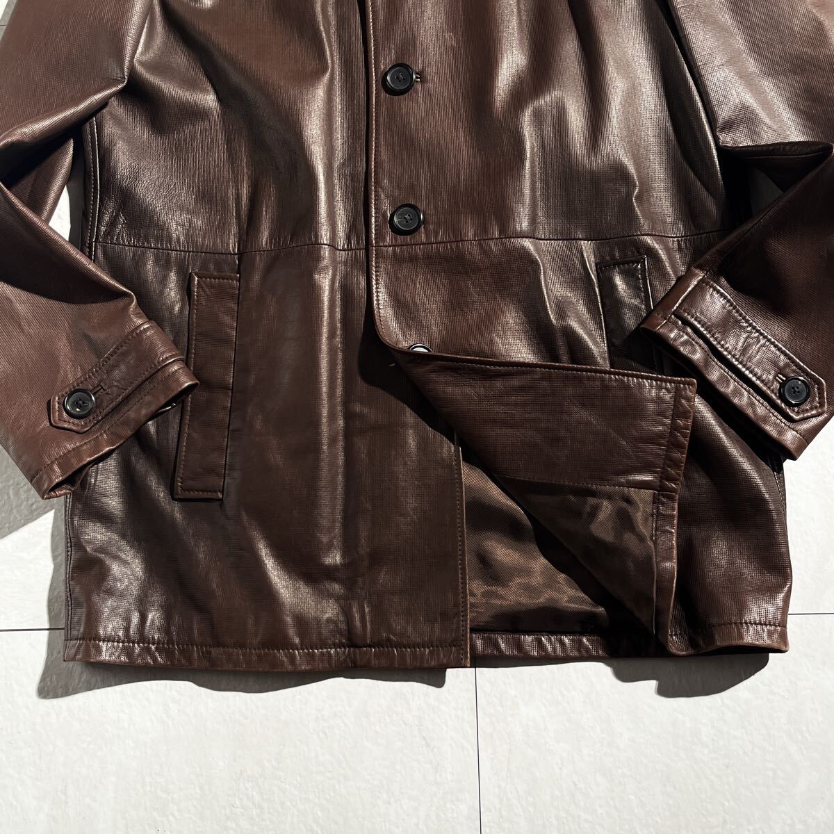 50万!!XL相当 ○dunhill 【一生もの! 最高級レザーコート】 ダンヒル 