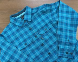 1◆1103 mont-bell(モンベル) WIC.O.D.シャツ レディース Sサイズ ブルー 中厚手 ウイッ