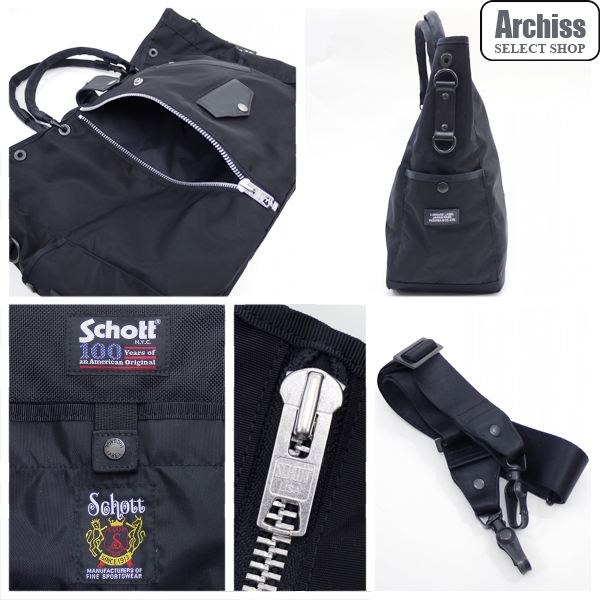 KT437 Schott x LUGGAGE LABELコラボ黒ナイロン2WAYトートバッグ(男性用)|売買されたオークション情報、yahoo ...