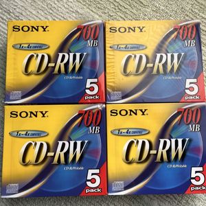 送料込！データ用CD-RW 4倍速 5枚 5CDRW700D SONY CD-RW データ用 ソニー　4点セット