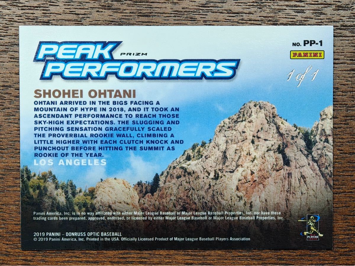 大谷翔平 SHOHEI OHTANI PANINI DONRUSS OPTIC PEAK PERFORMERS PP1 1 