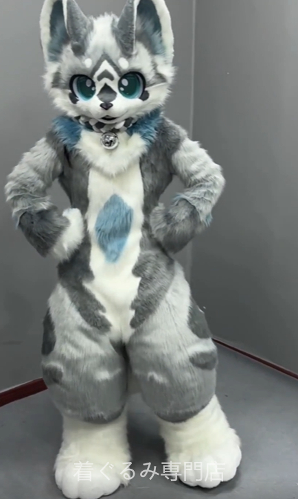 狼 オオカミ 猫 ファースーツ マスク 着ぐるみセット ケモノ ファー