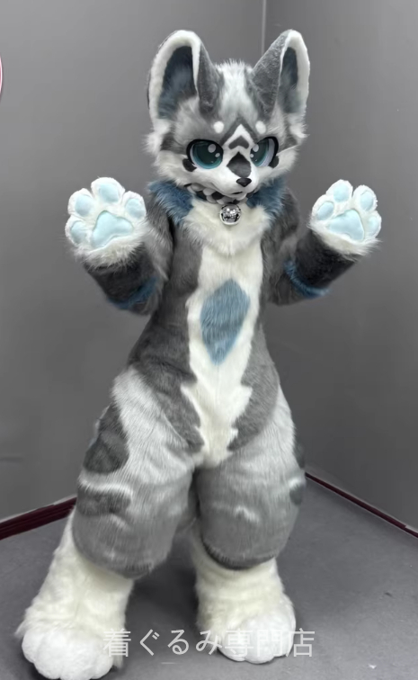 狼 オオカミ 猫 ファースーツ マスク 着ぐるみセット ケモノ ファー