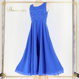 社交ダンス 衣装 チャコット Chacott ワンピース ドレス 青 レース 日本製 パーティ 発表