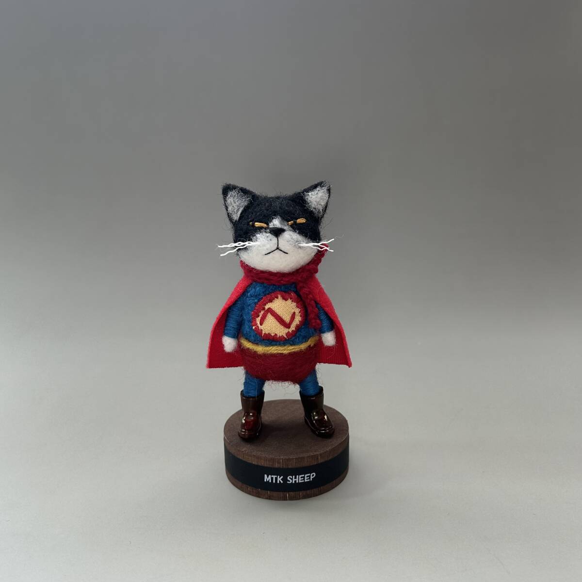 MTK SHEEP 羊毛フェルト 猫 ハンドメイド スーパーにゃん(羊毛フェルト