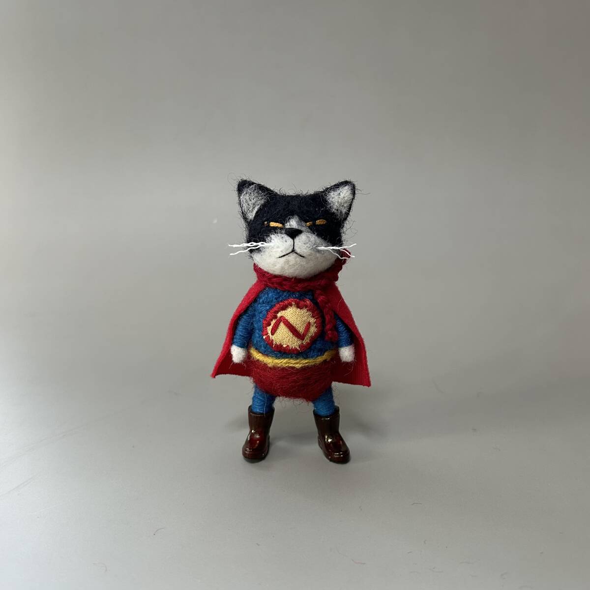 MTK SHEEP 羊毛フェルト 猫 ハンドメイド スーパーにゃん(羊毛フェルト