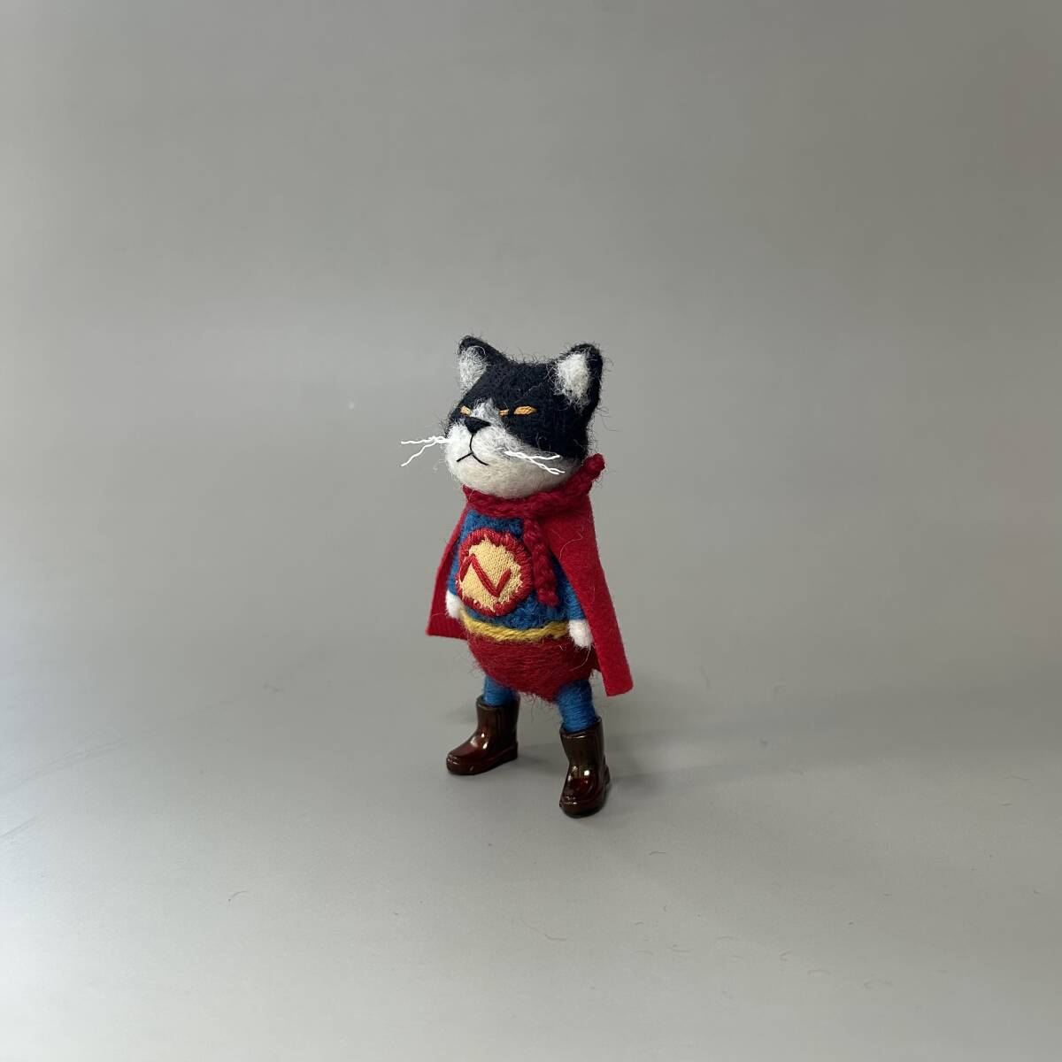 MTK SHEEP 羊毛フェルト 猫 ハンドメイド スーパーにゃん(羊毛フェルト