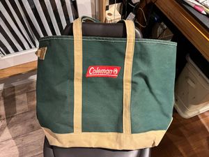 【美品】８０’ビンテージ　ＣＯＬＥＭＡＮ　コールマン　Ｂｉｇ　トートバッグ　　グリ