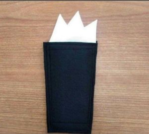 スーツ職人のポケットチーフ スリーピークス 　白　光沢あり