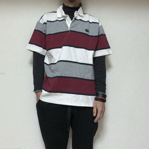 カンタベリー CANTERBURY ラガーシャツ ボーダー ポロシャツM